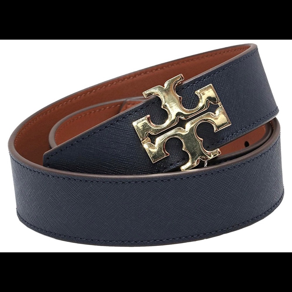 NWT Tory Burch 1 1/2 Inch Reversible Logo Belt